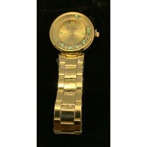 Gold Tone Woman bangle cuff watch